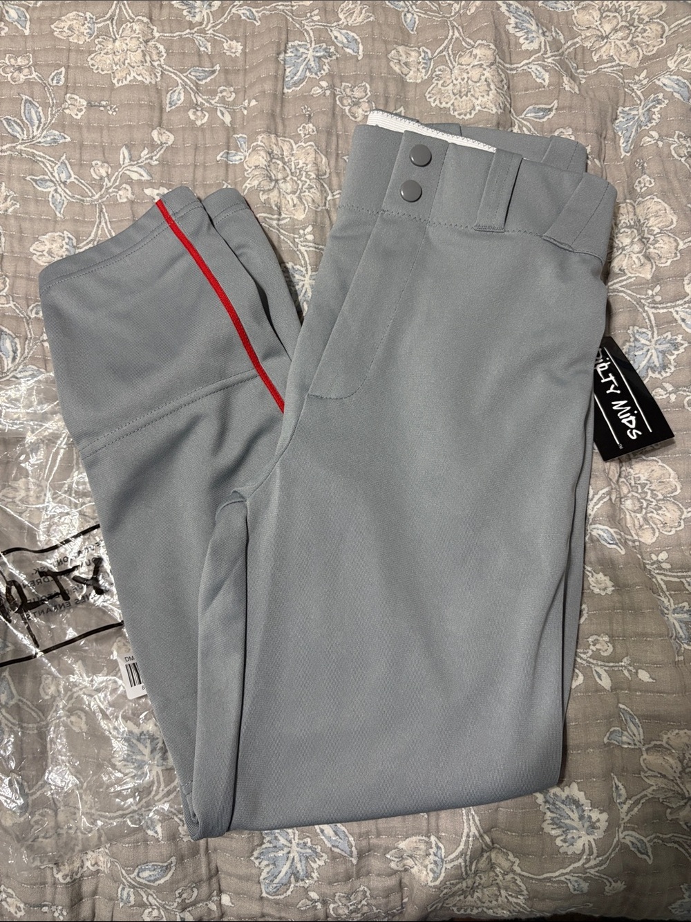 Men's Dirty Mids Baseball Pants with Red Stripe